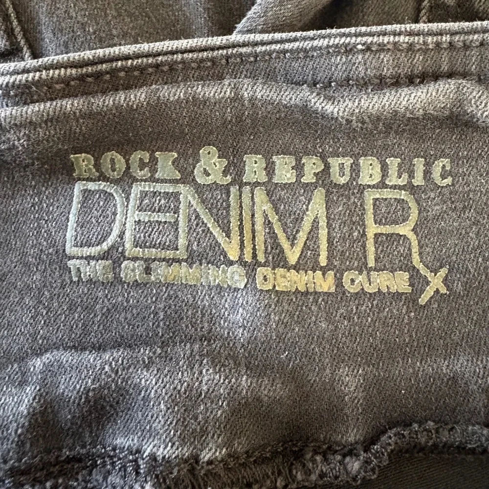 Rock & Republic Denim Rx‎ Fever Black Pull On Skinny Jeans Womens Size 6